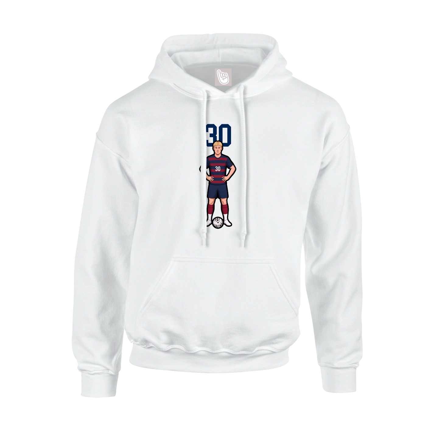 Youth Hoodie — Number Top in White