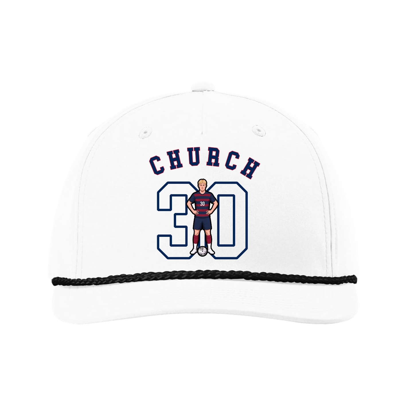 Five-Panel Classic Rope Cap — Shirsey Arch in White