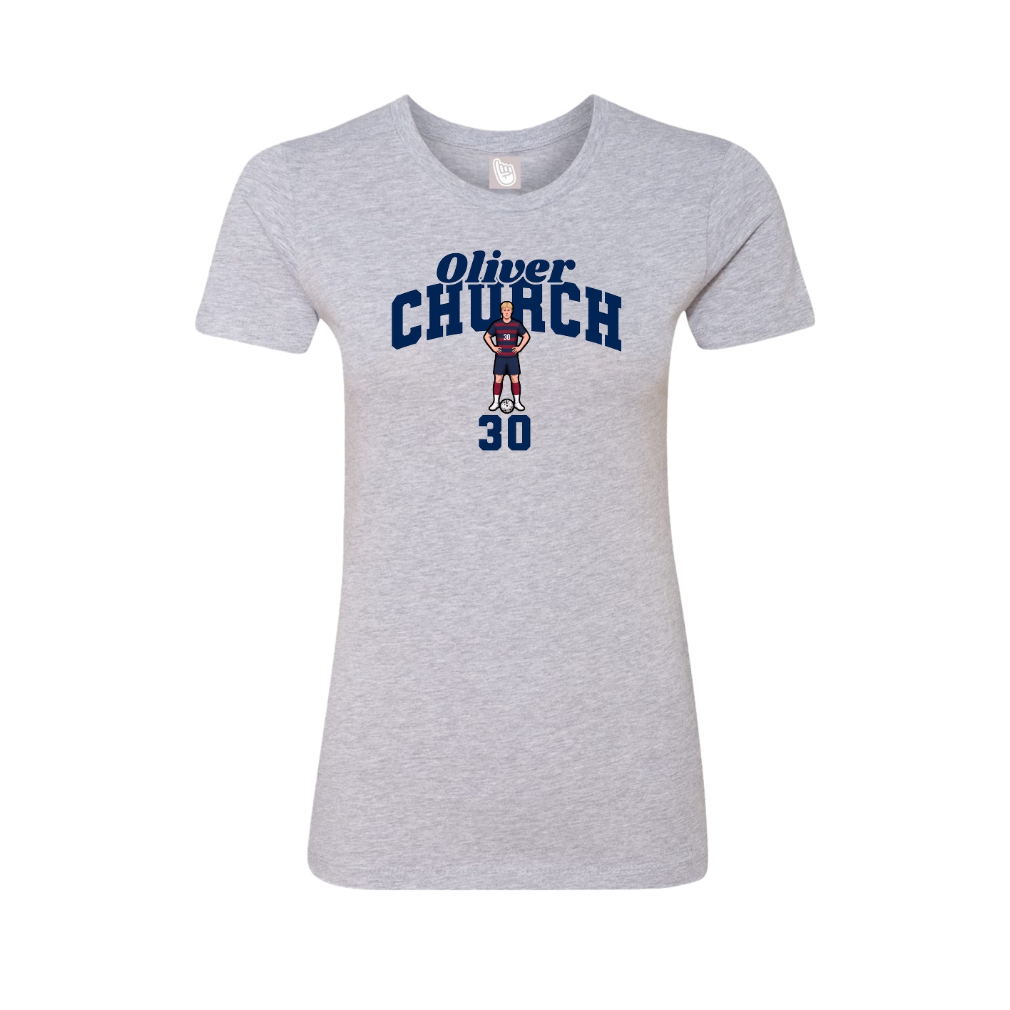 Fitted Women's Tee — Signature Arch in Grey