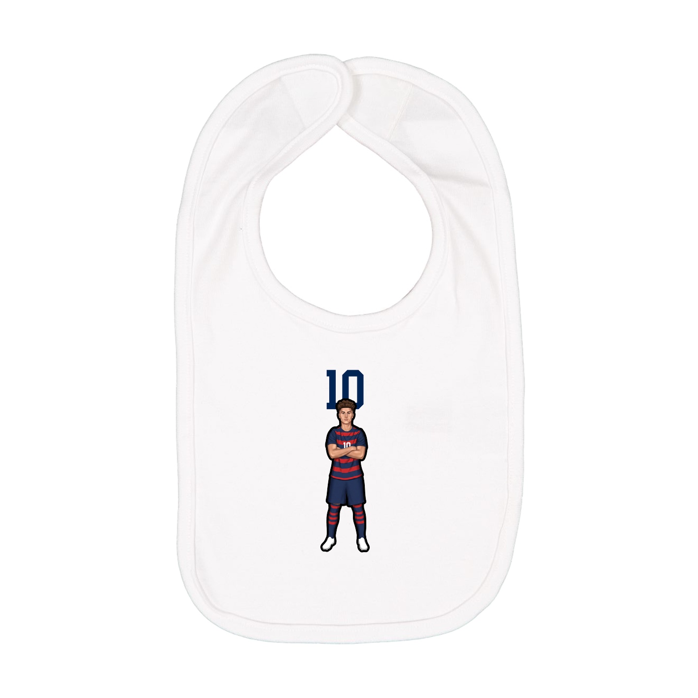 Infant Bib — Number Top in White