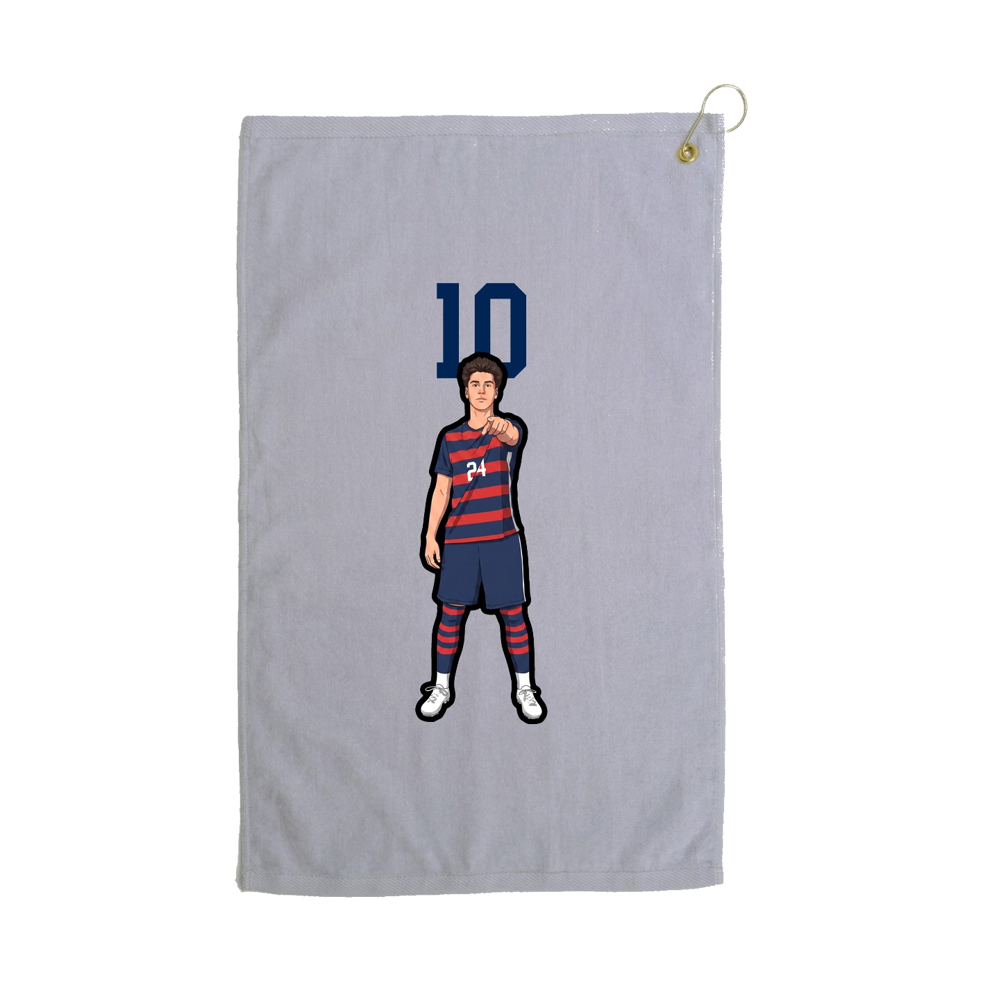 Golf Towel — Number Top in Grey