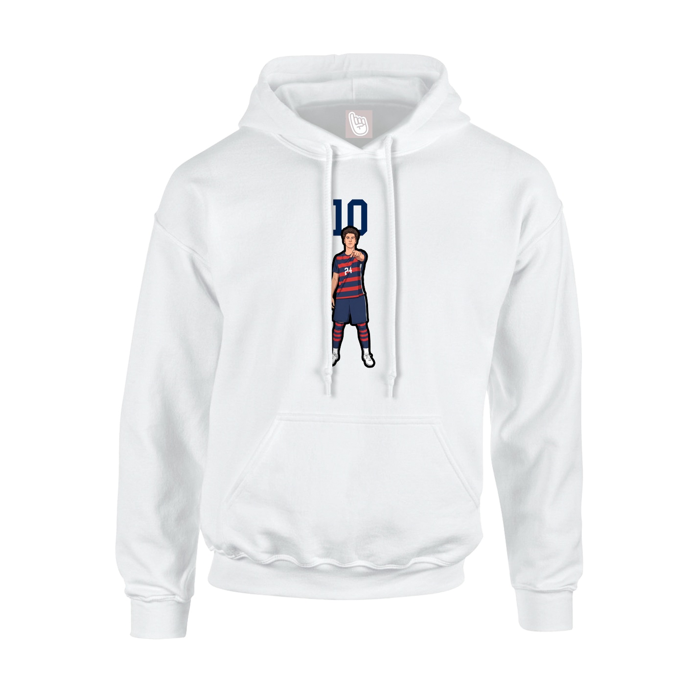 Youth Hoodie — Number Top in White