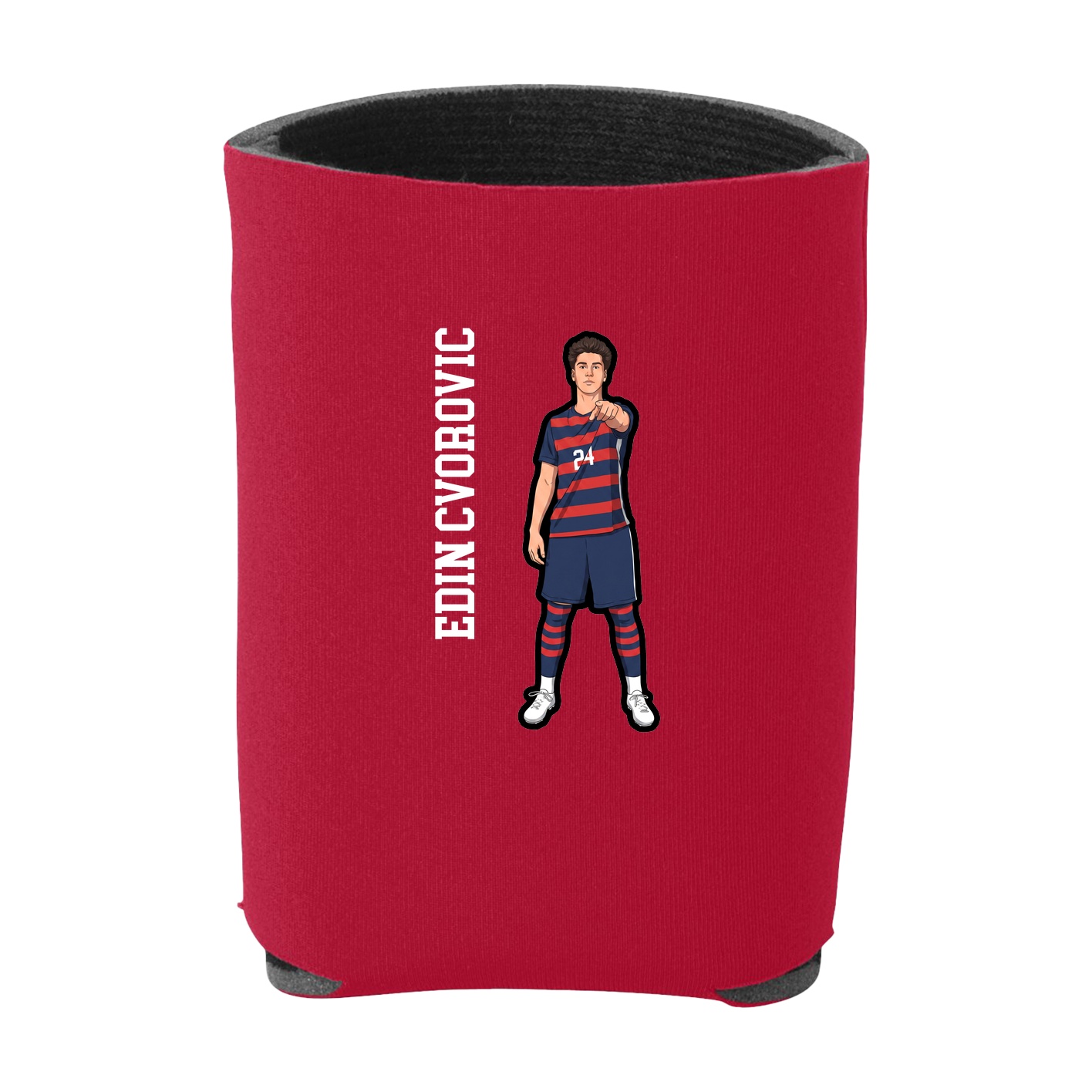 Can Holder — Name Vertical in Red