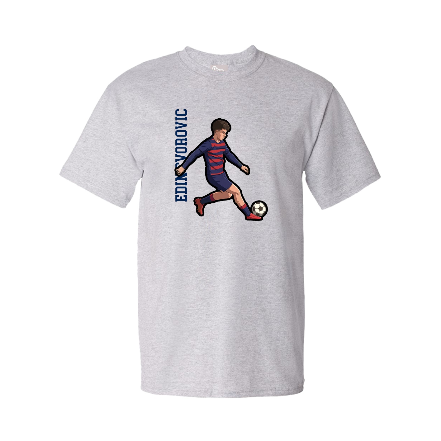 Youth Tee — Name Vertical in Grey