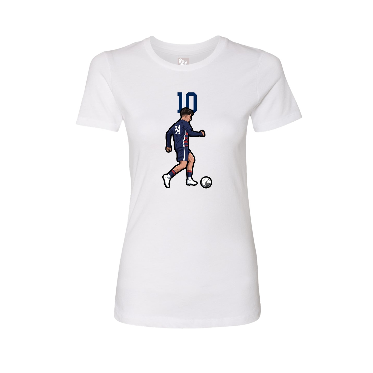 Fitted Women's Tee — Number Top in White