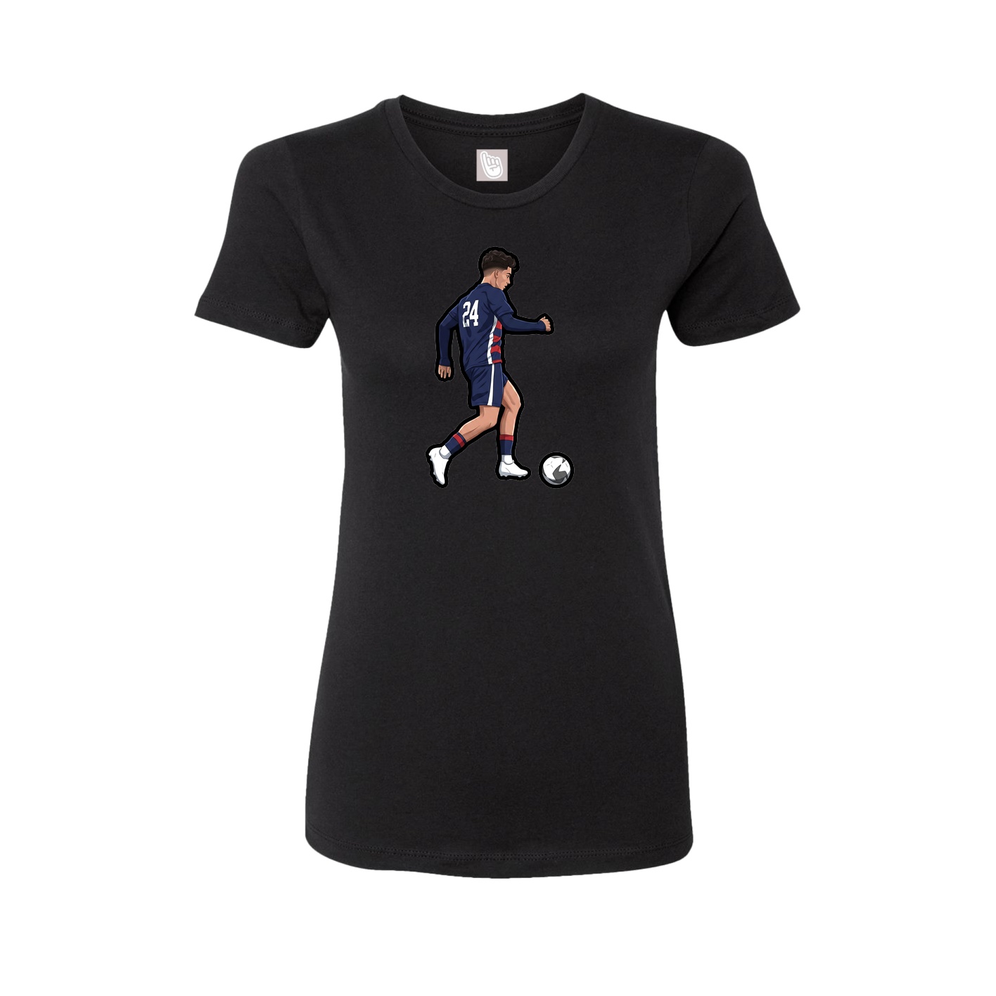 Womens Tee — Name Vertical in Black