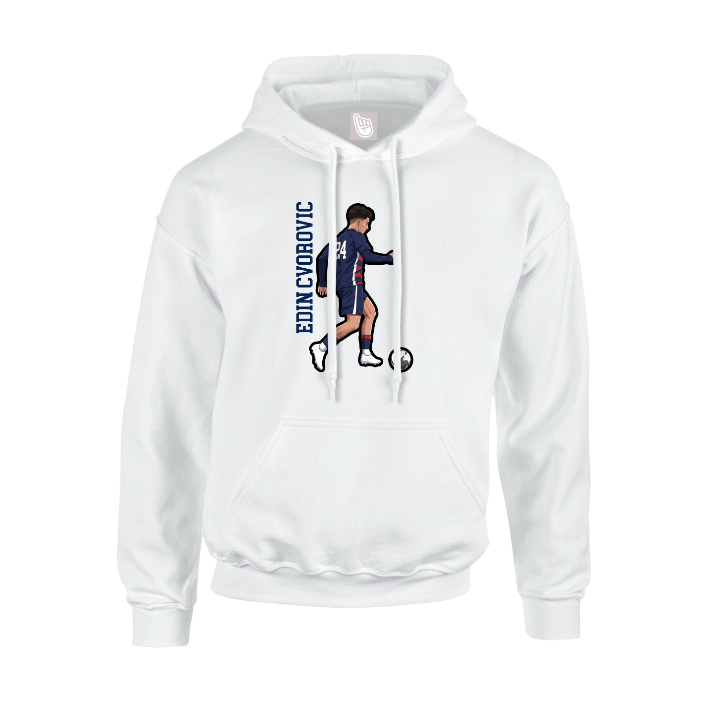 Youth Hoodie — Name Vertical in White