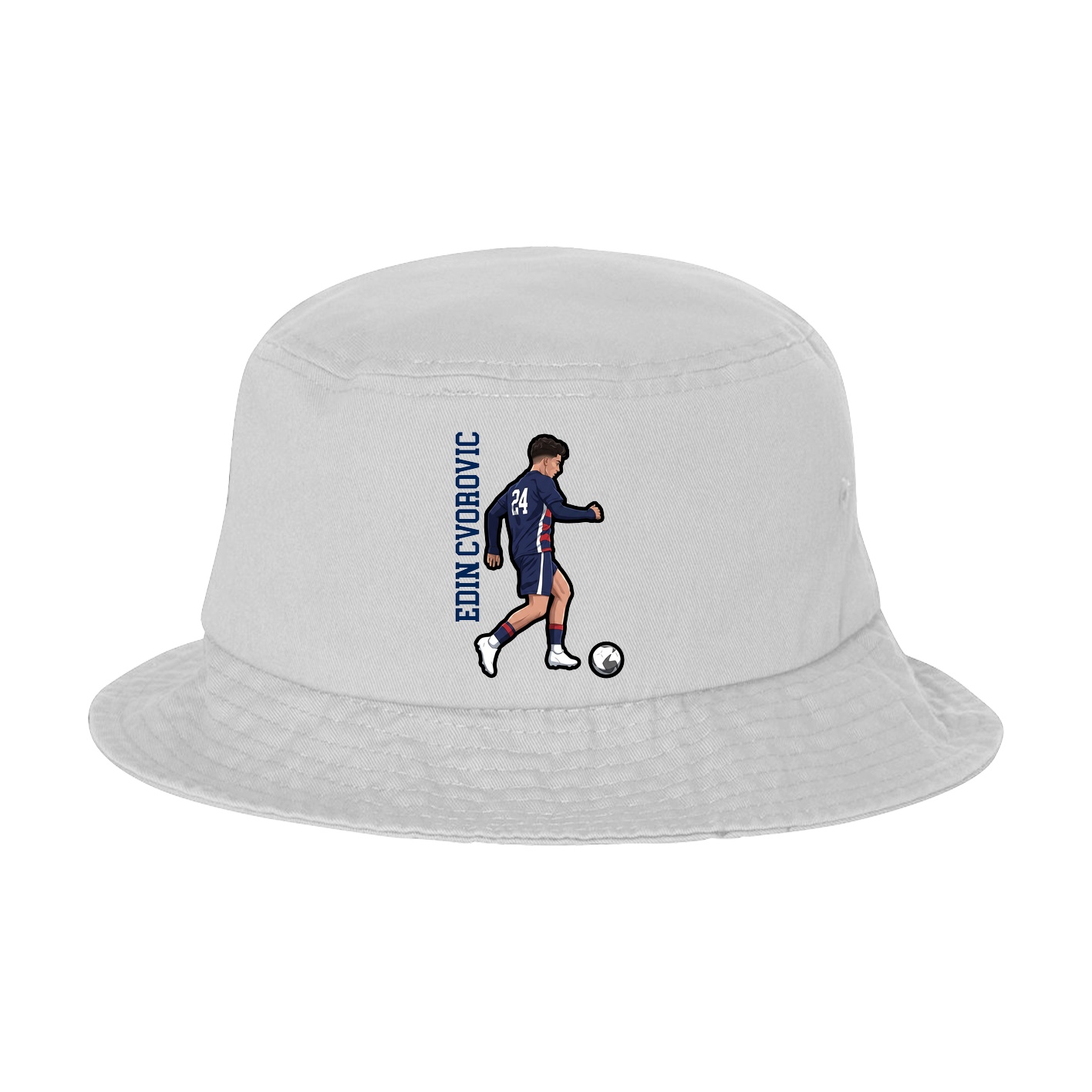 Bucket Cap — Name Vertical in White