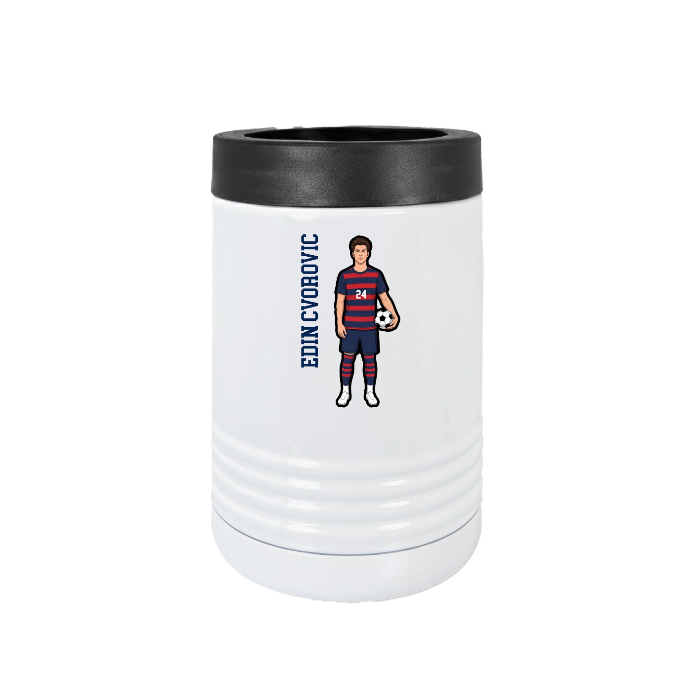 Beverage Holder — Name Vertical in White