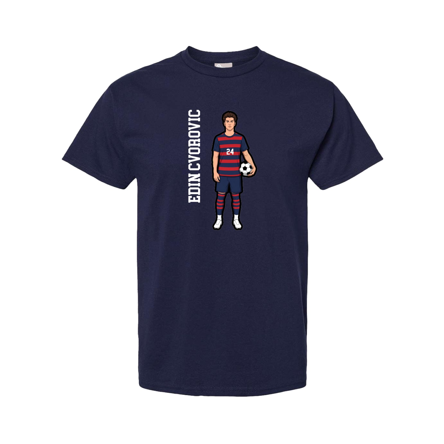 Tee — Name Vertical in Navy