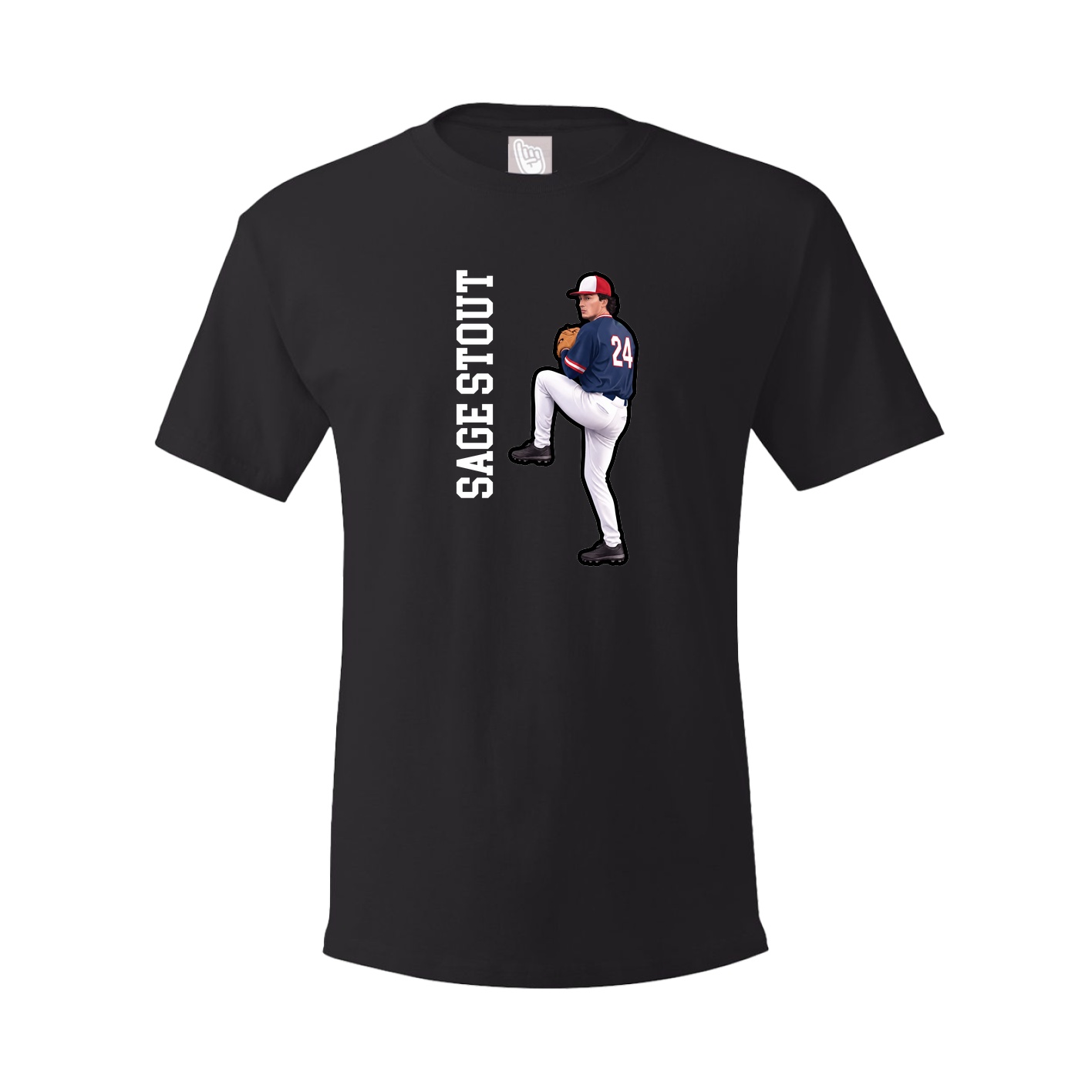Tee — Name Vertical in Black