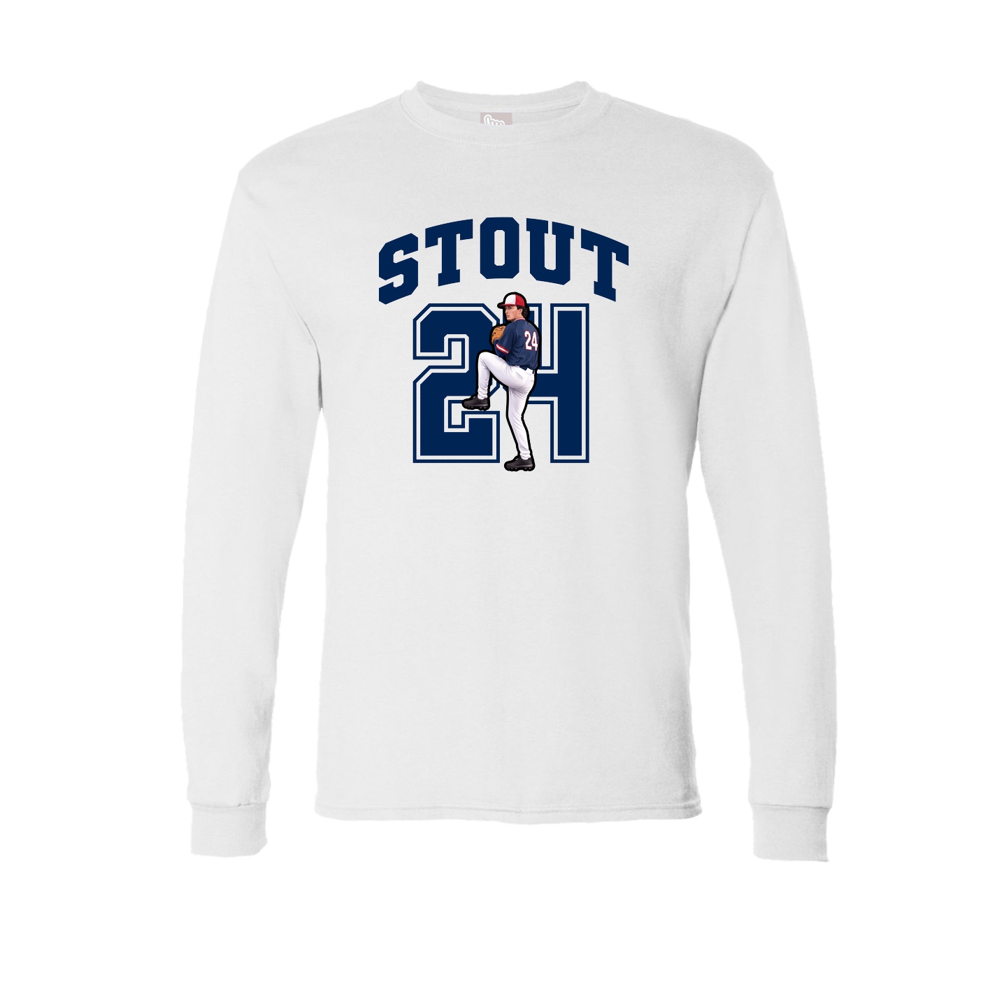 Long Sleeve Tee — Number in White