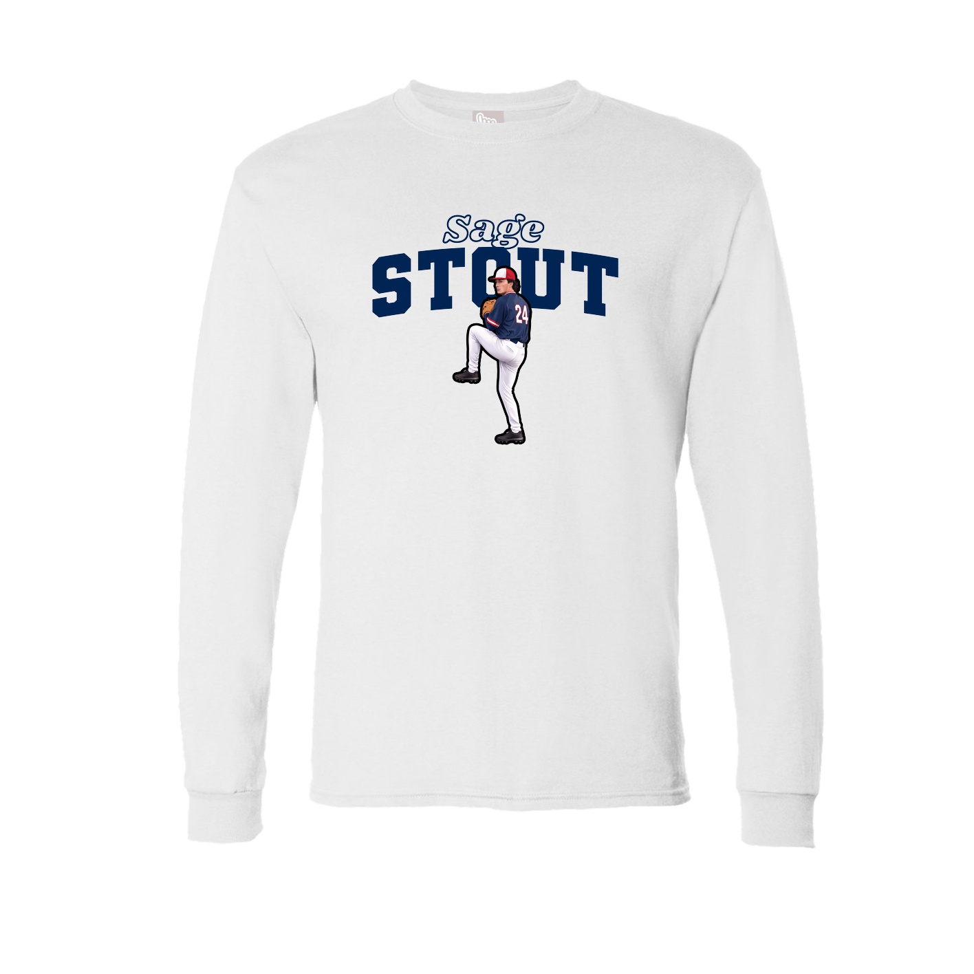 Long Sleeve Tee — Name Arch in White
