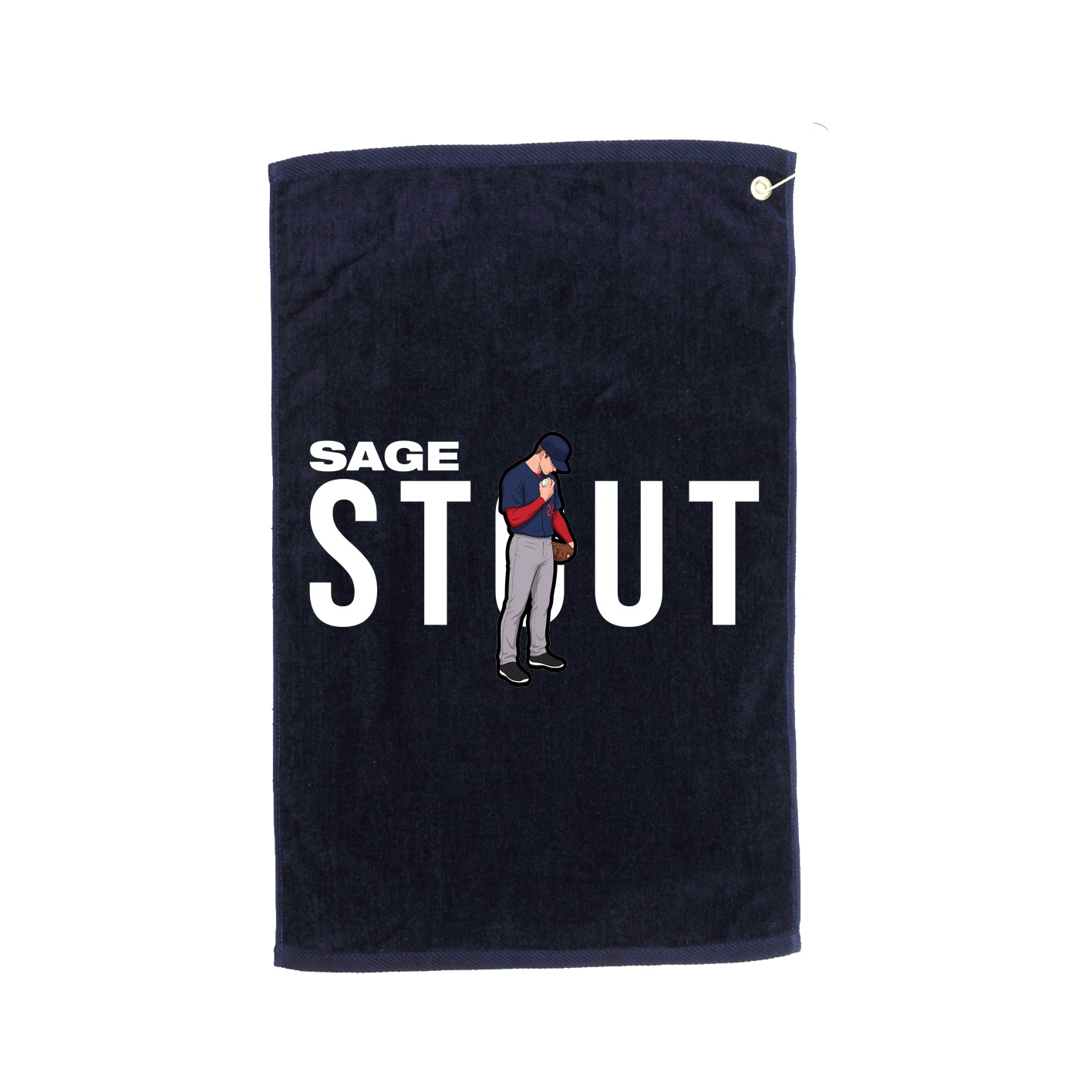 Golf Towel — Player Name in Navy