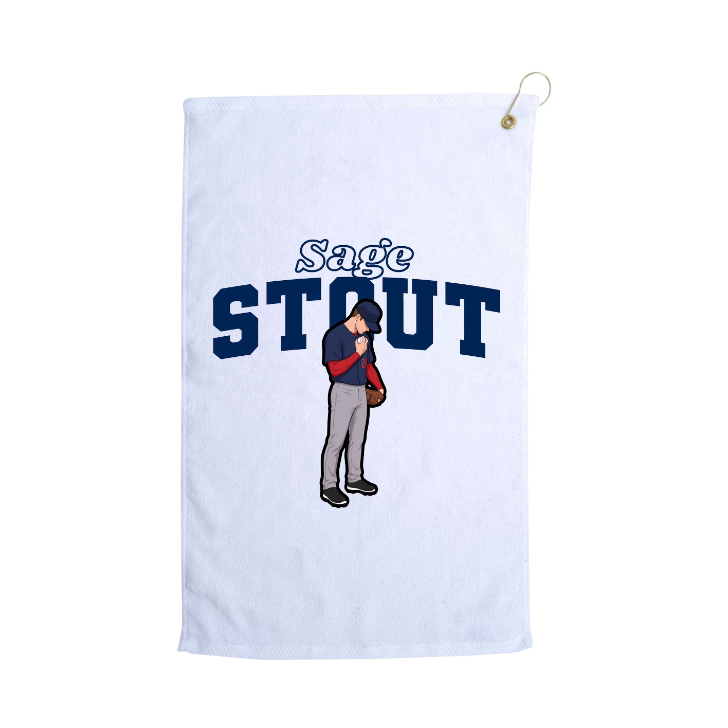 Golf Towel — Name Arch in White