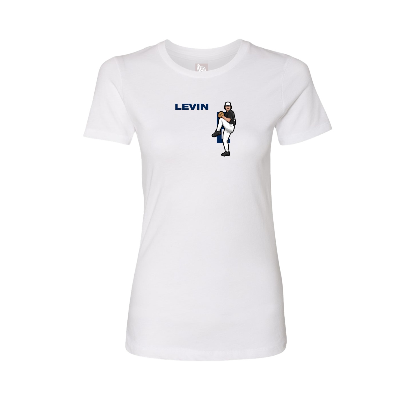Fitted Women's Tee — Player Name in White
