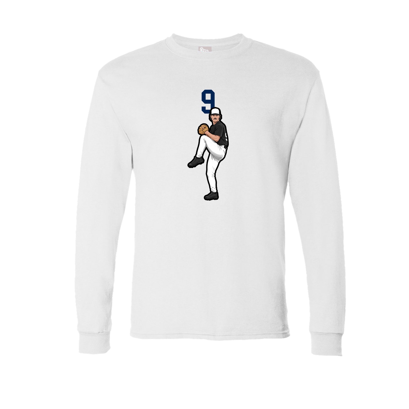 Long Sleeve Tee — Number Top in White