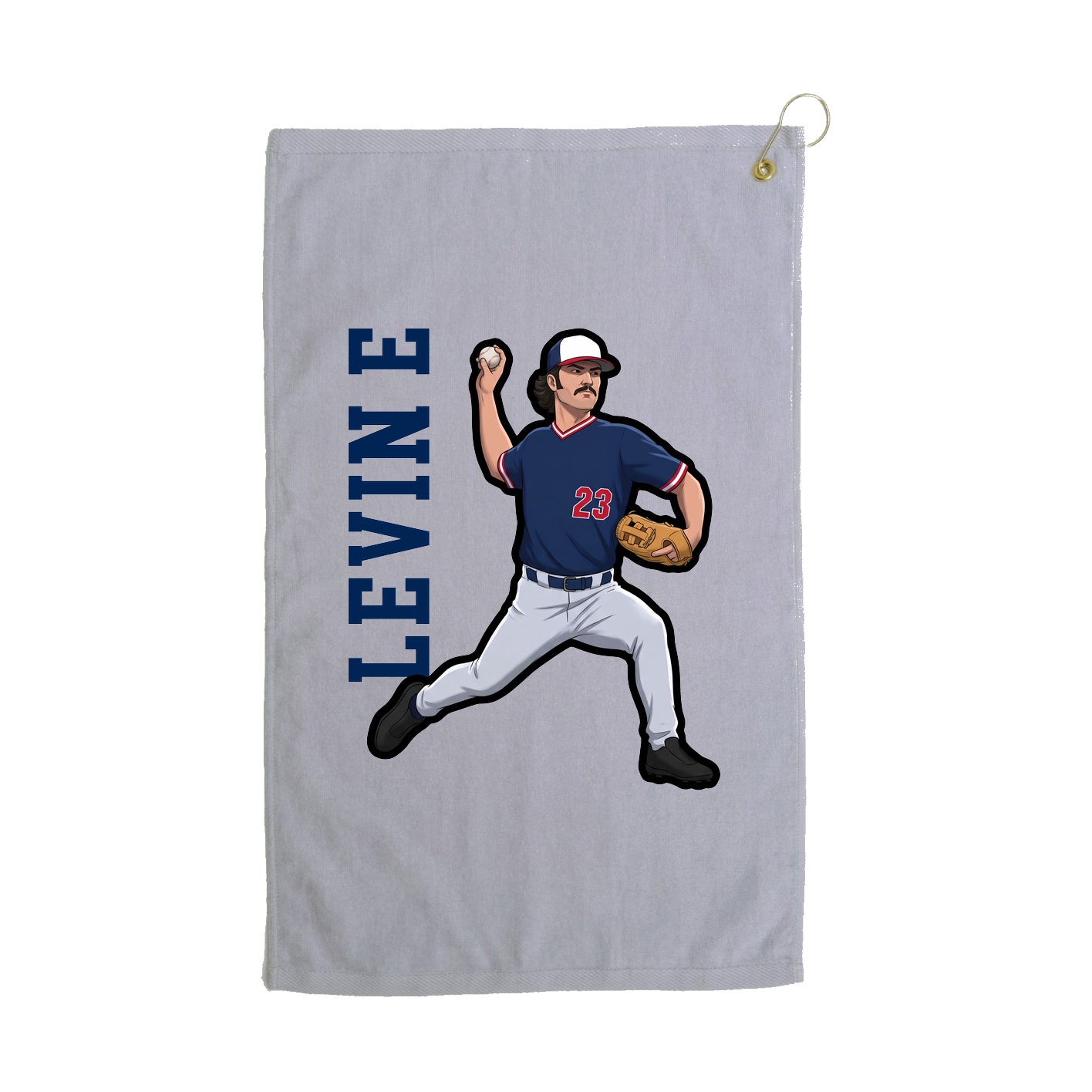 Golf Towel — Name Vertical in Grey