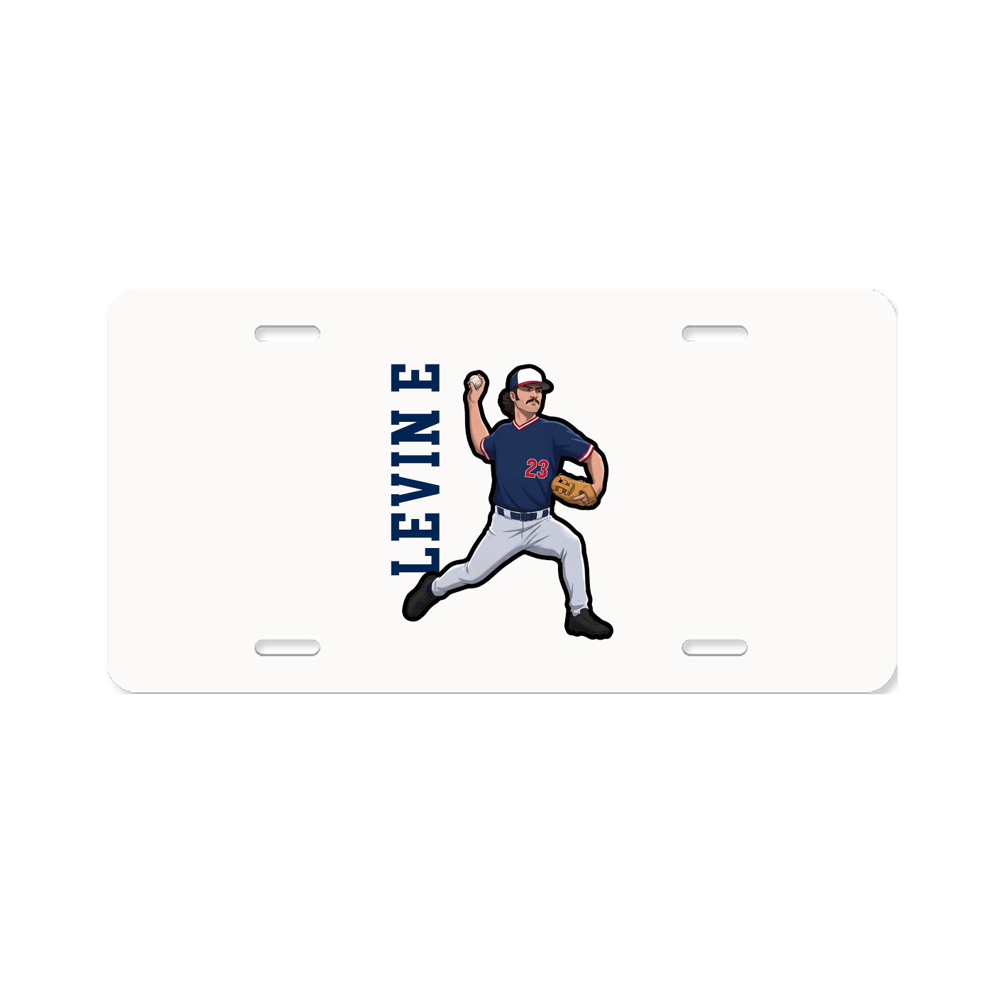 License Plate — Name Vertical in Classic