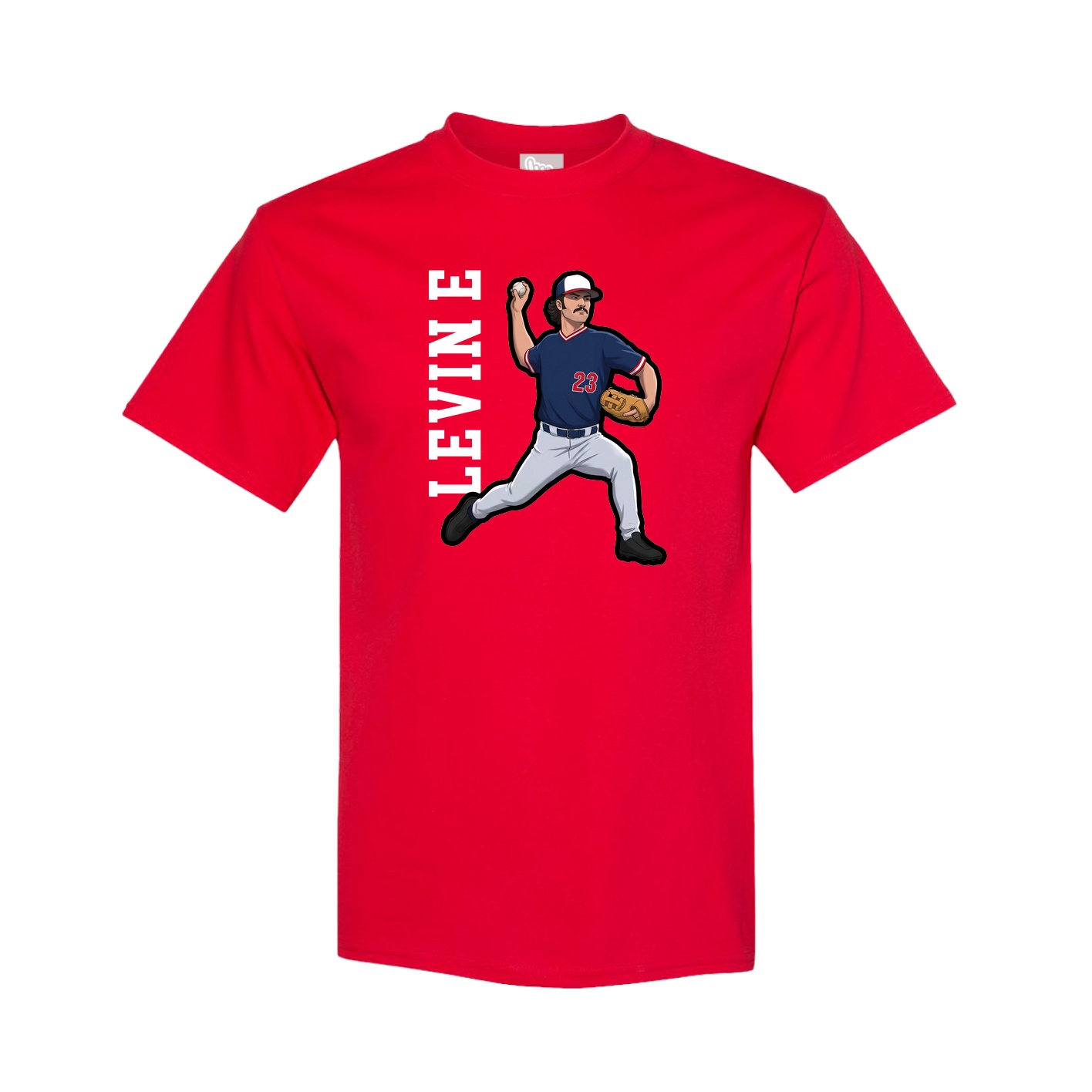 Tee — Name Vertical in Red