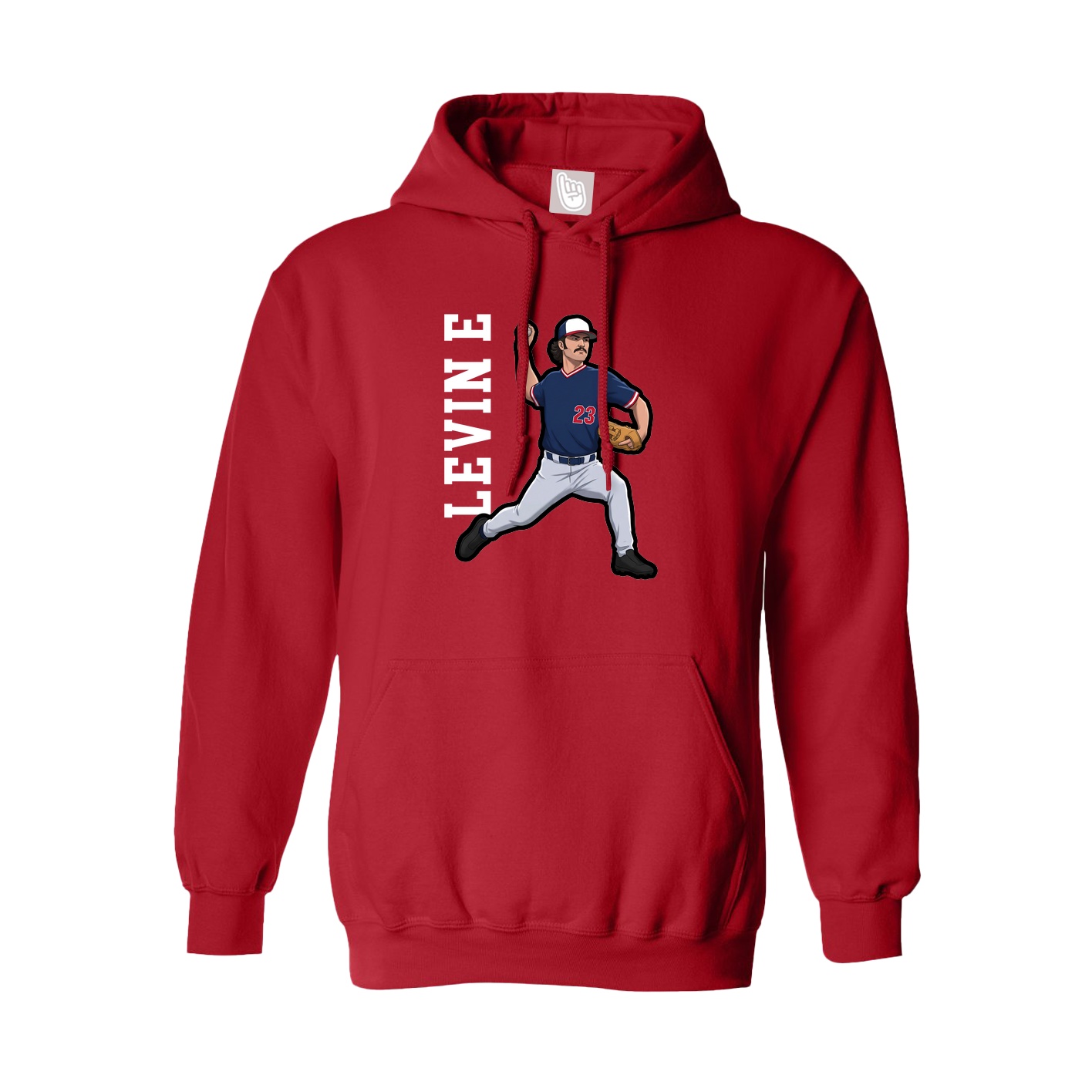 Youth Hoodie — Name Vertical in Red
