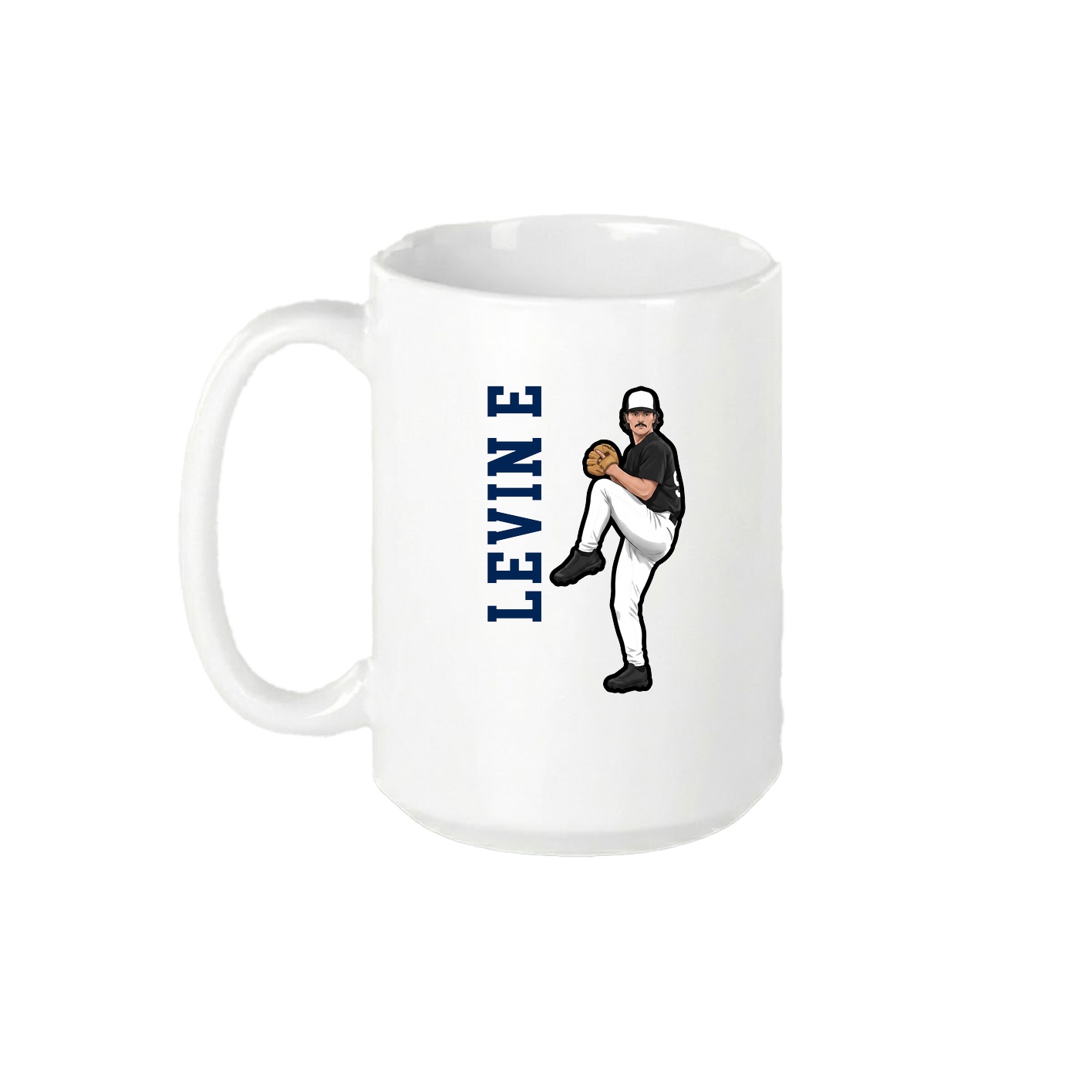 15oz Coffee Mug — Name Vertical in White
