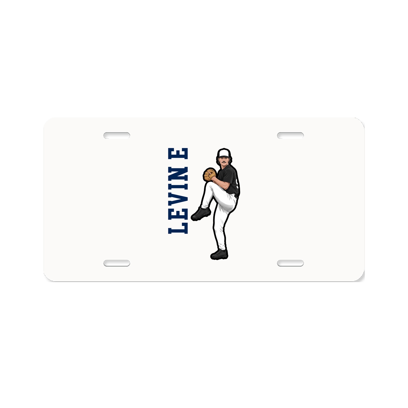 License Plate — Name Vertical in Classic