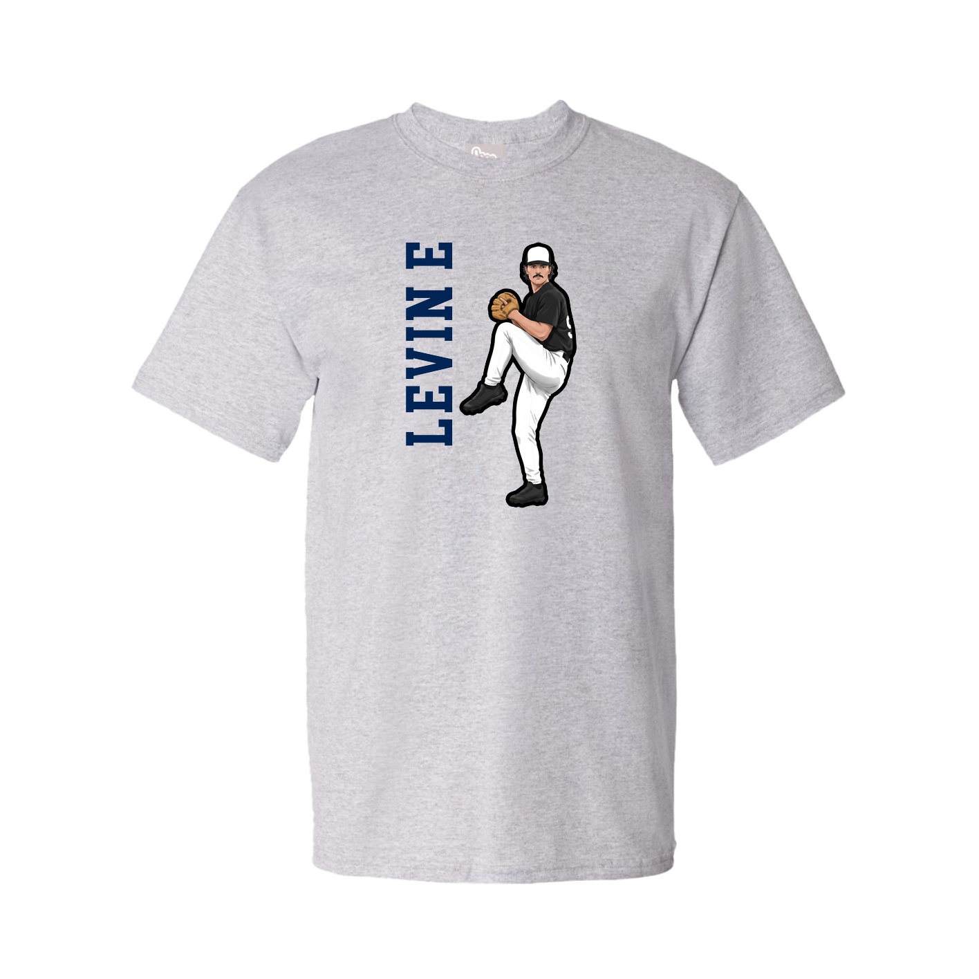 Youth Tee — Name Vertical in Grey