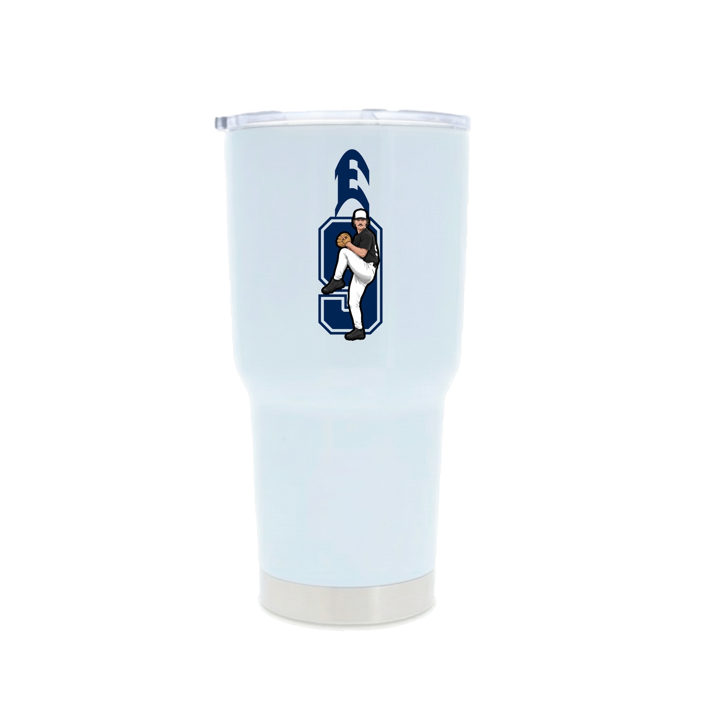 30oz Stainless Steel Tumbler — Number in White