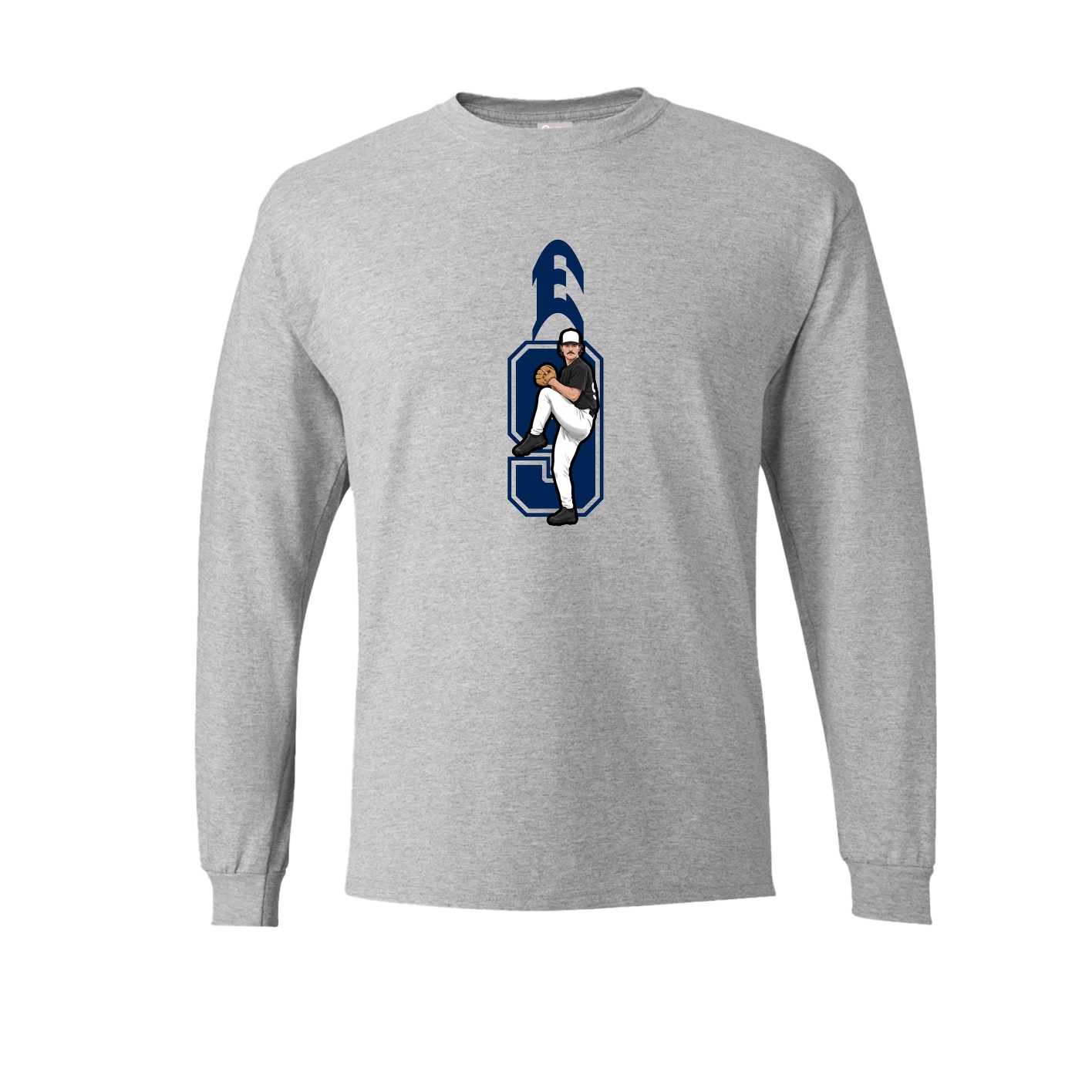 Long Sleeve Tee — Number in Grey