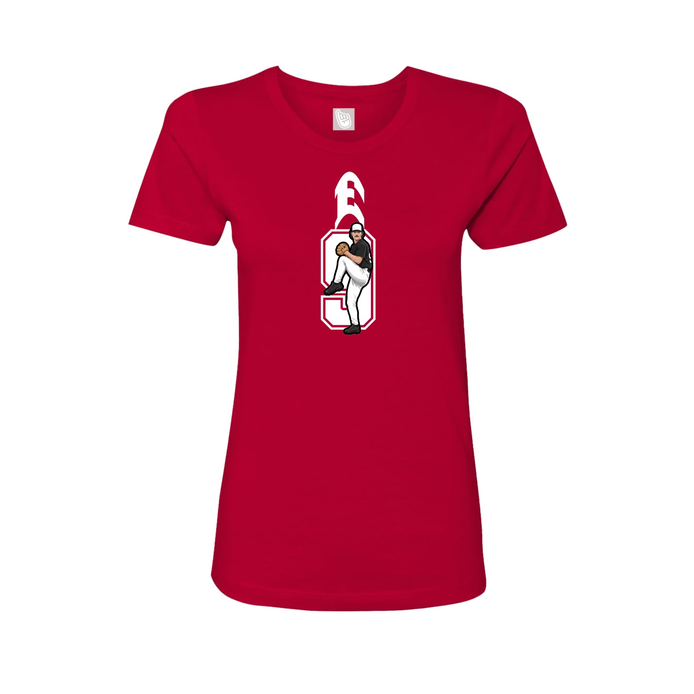 Fitted Women's Tee — Number in Red
