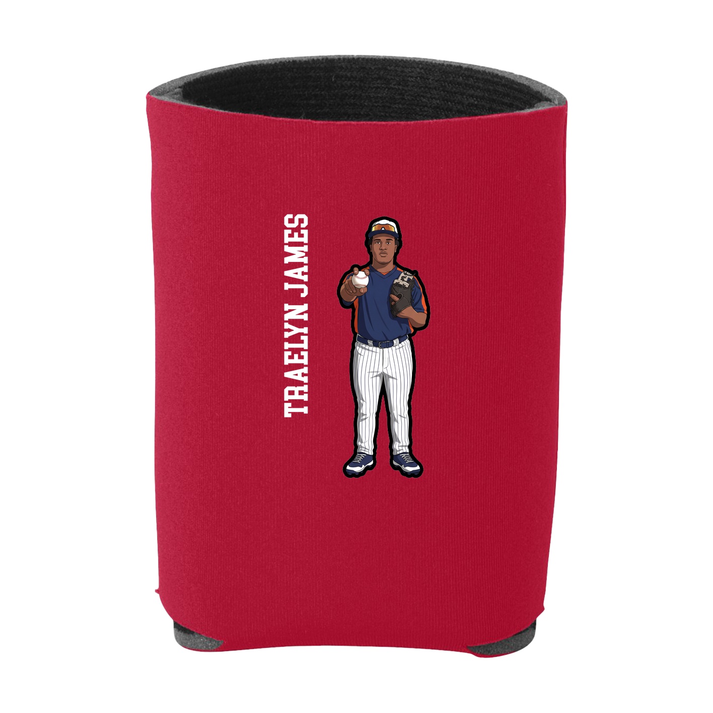 Can Holder — Name Vertical in Red