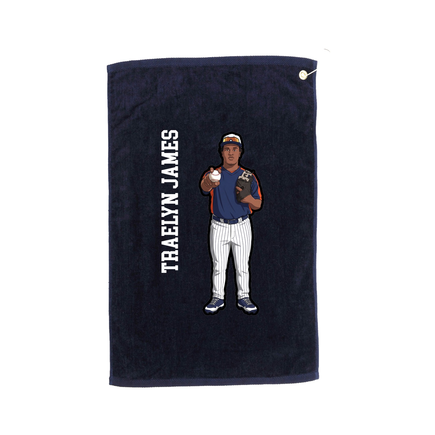 Golf Towel — Name Vertical in Navy