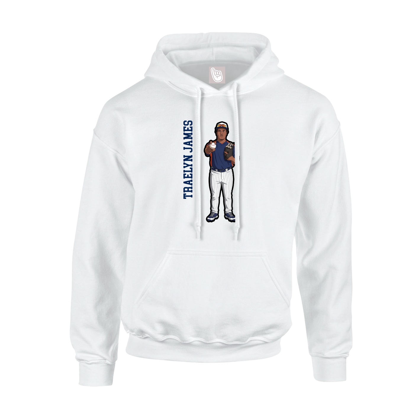Youth Hoodie — Name Vertical in White