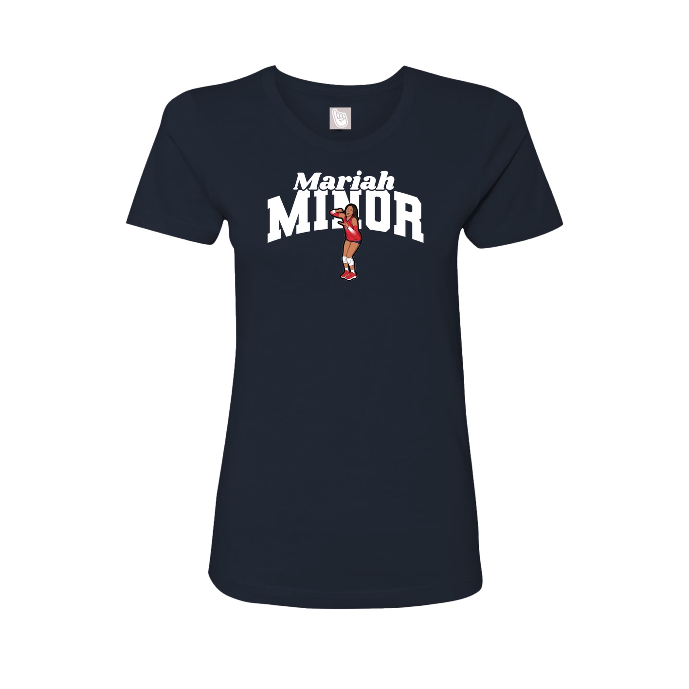 Fitted Women's Tee — Signature Arch in Navy