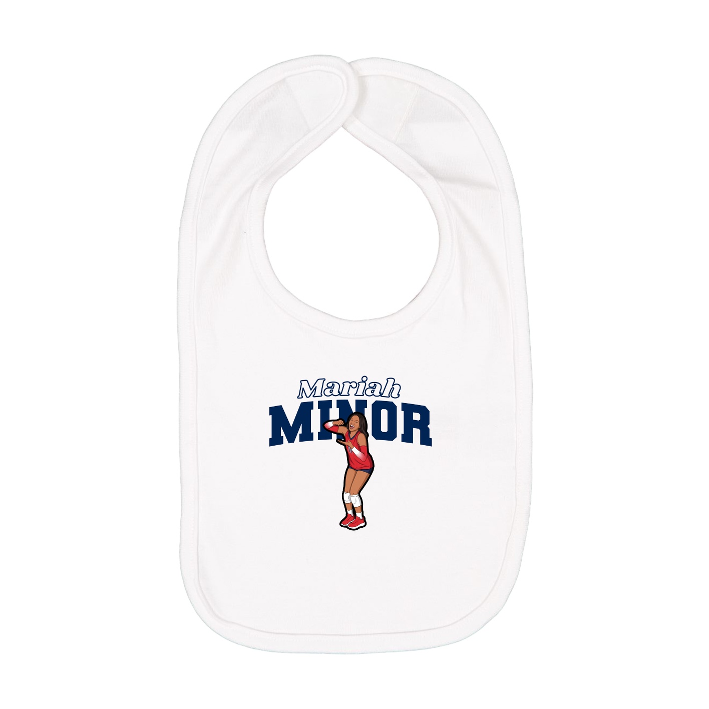 Infant Bib — Name Arch in White