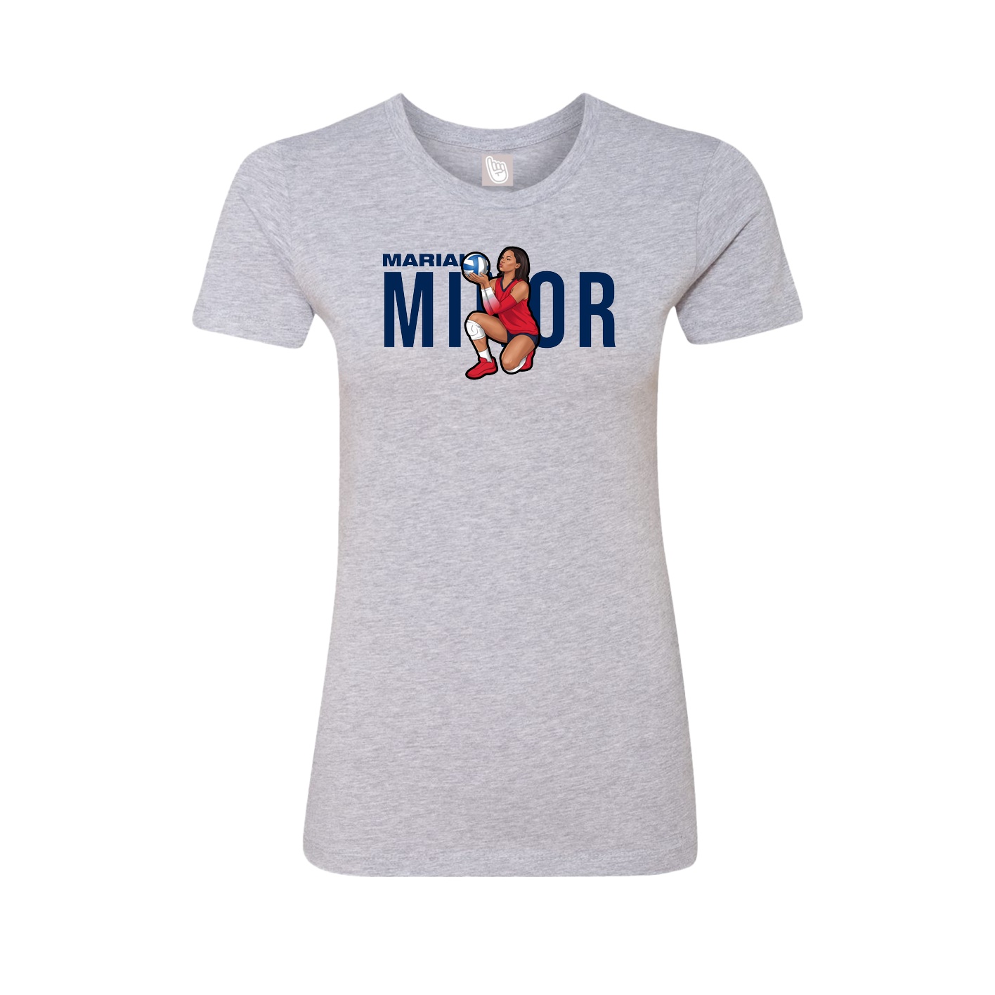 Fitted Women's Tee — Player Name in Grey