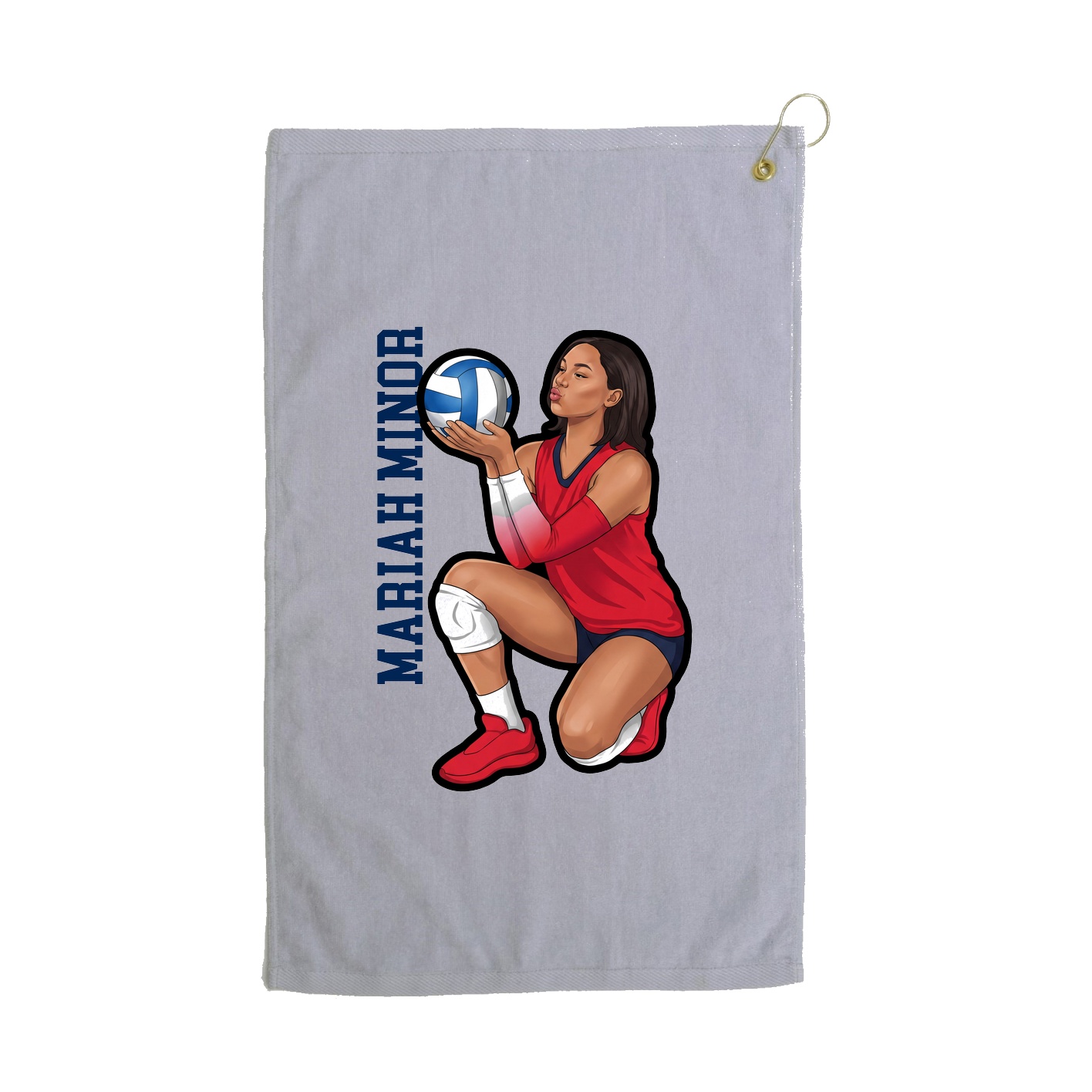 Golf Towel — Name Vertical in Grey