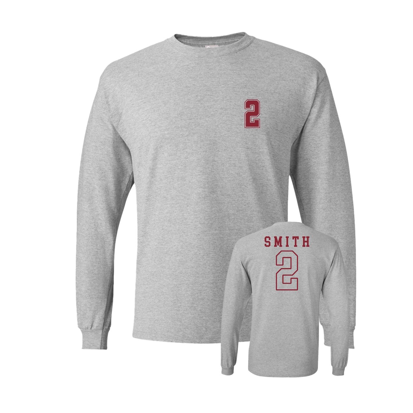 Long Sleeve Tee — Chest Back in Grey