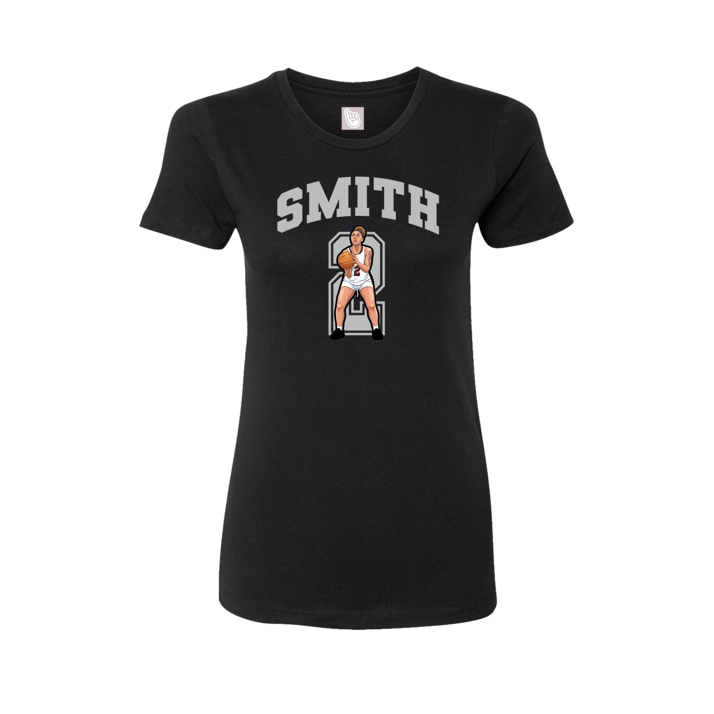 Fitted Women's Tee — Number in Black