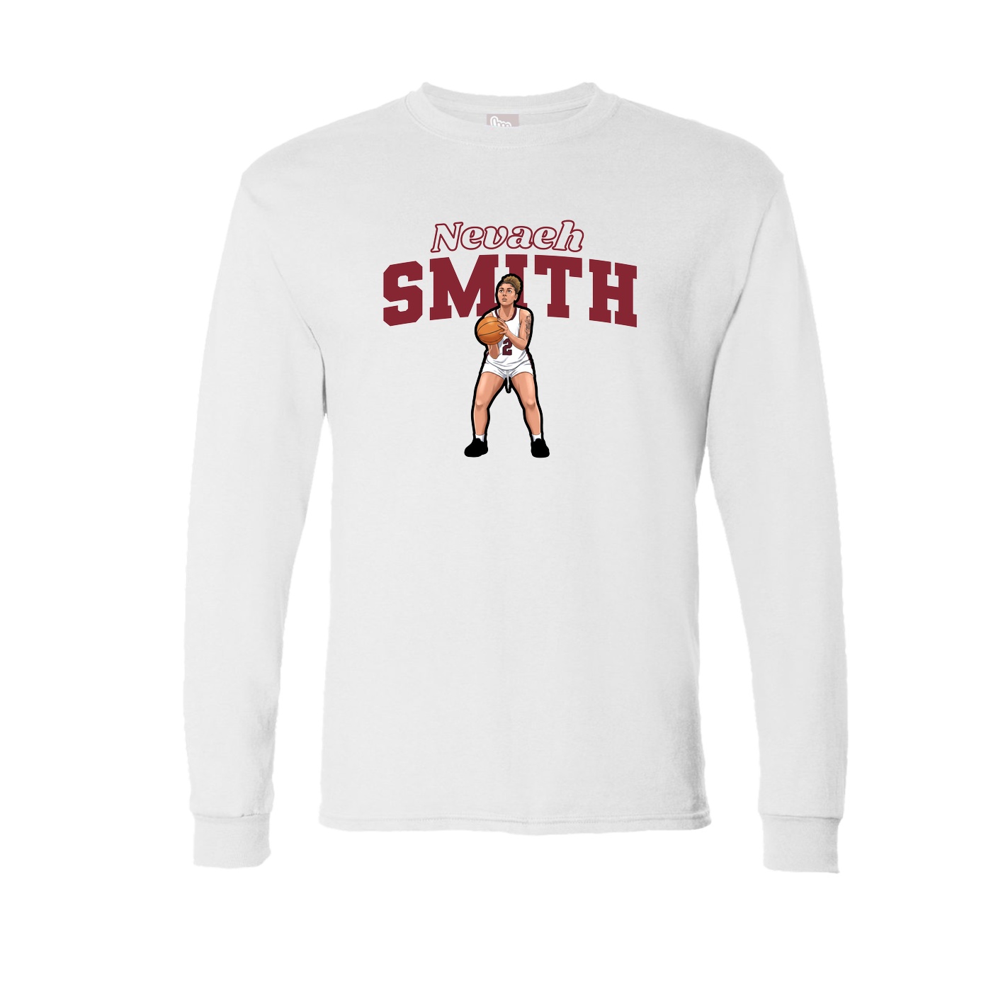 Long Sleeve Tee — Name Arch in White