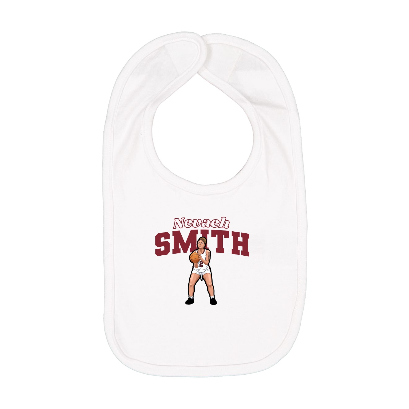 Infant Bib — Name Arch in White