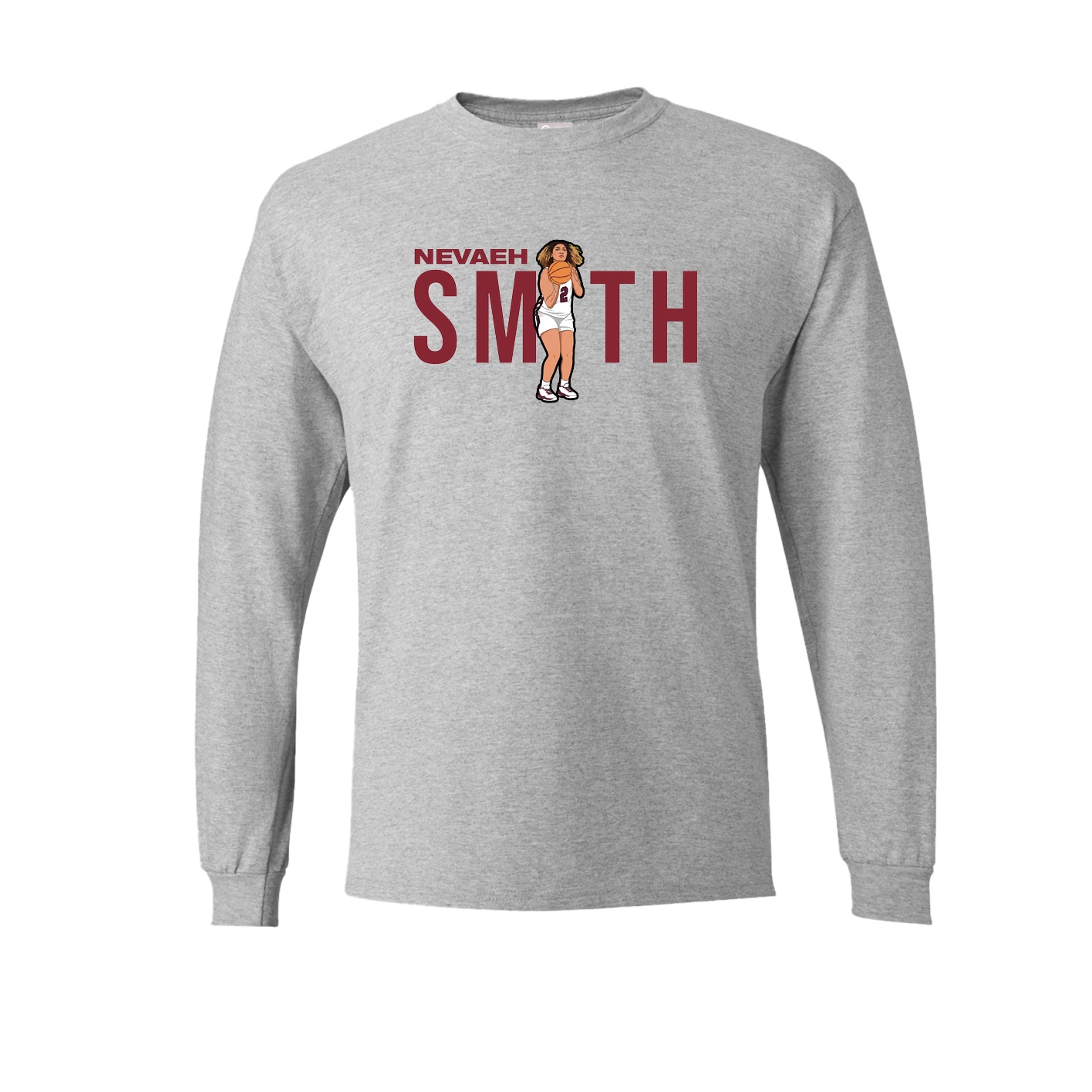 Long Sleeve Tee — Player Name in Grey
