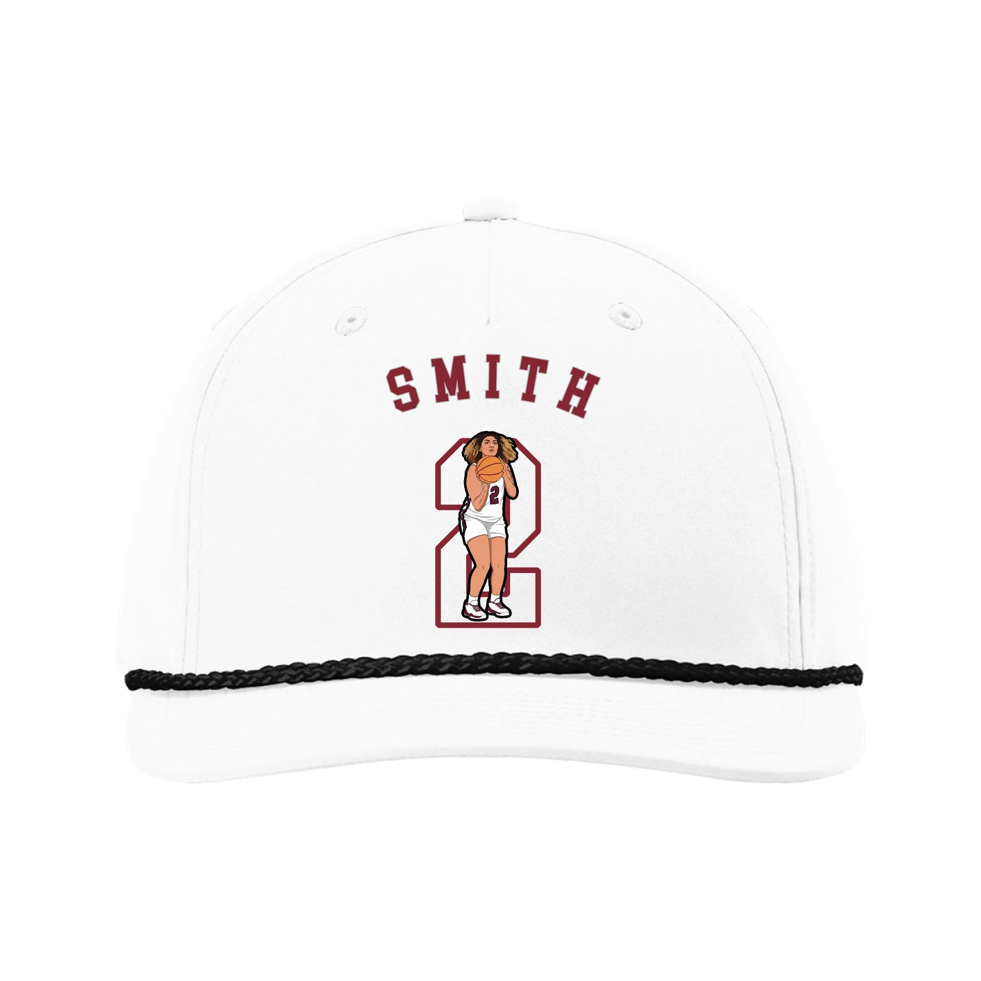Five-Panel Classic Rope Cap — Shirsey Arch in White