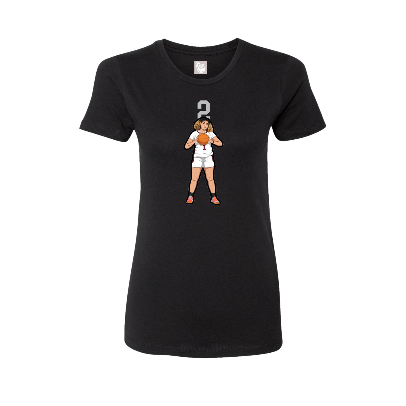 Fitted Women's Tee — Number Top in Black
