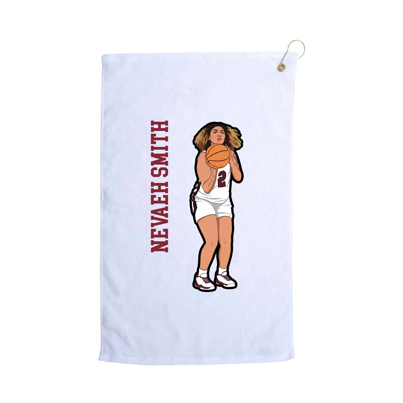 Golf Towel — Name Vertical in White