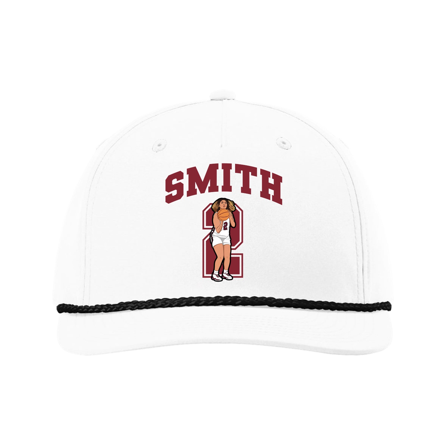Five-Panel Classic Rope Cap — Number in White
