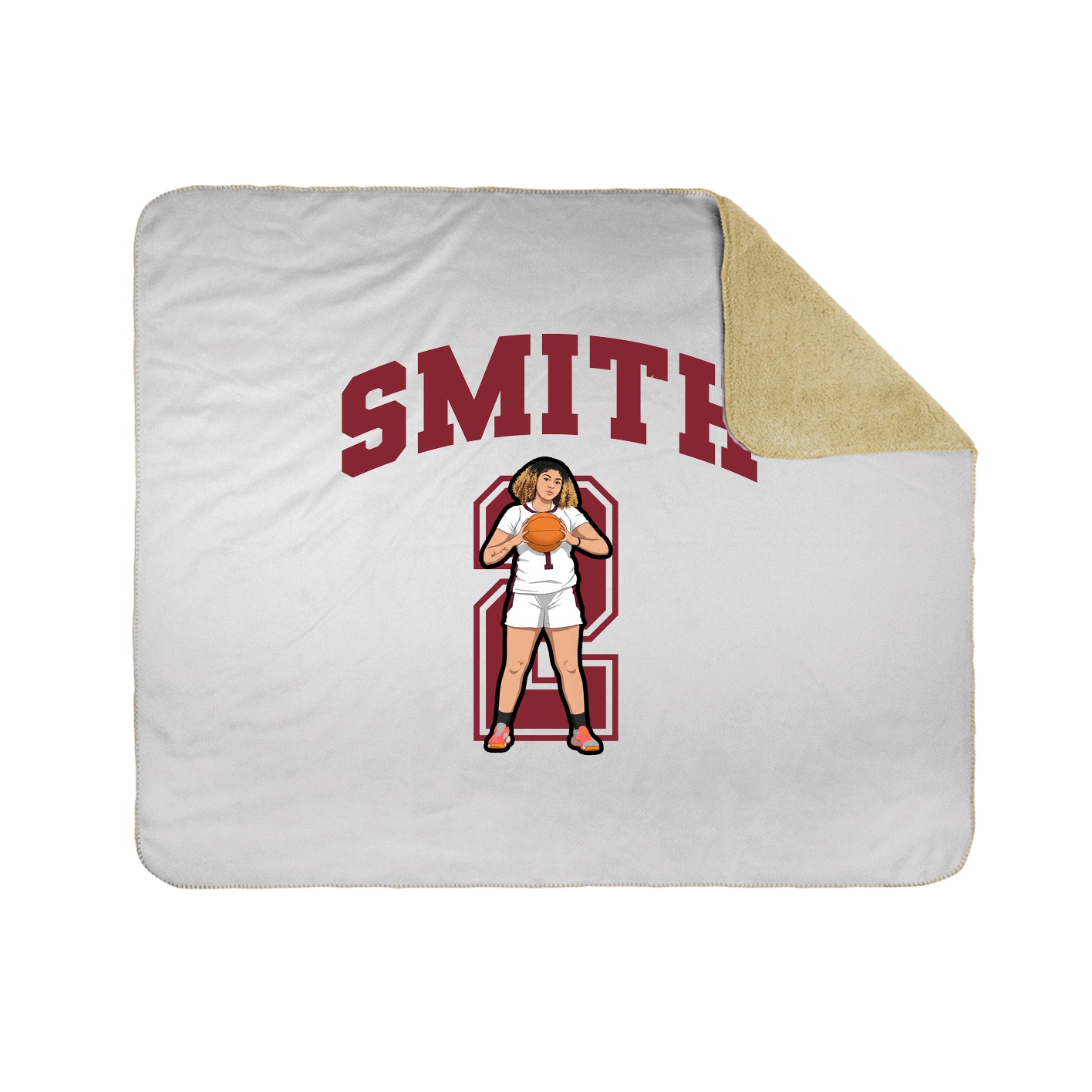 Throw Blanket — Number in White