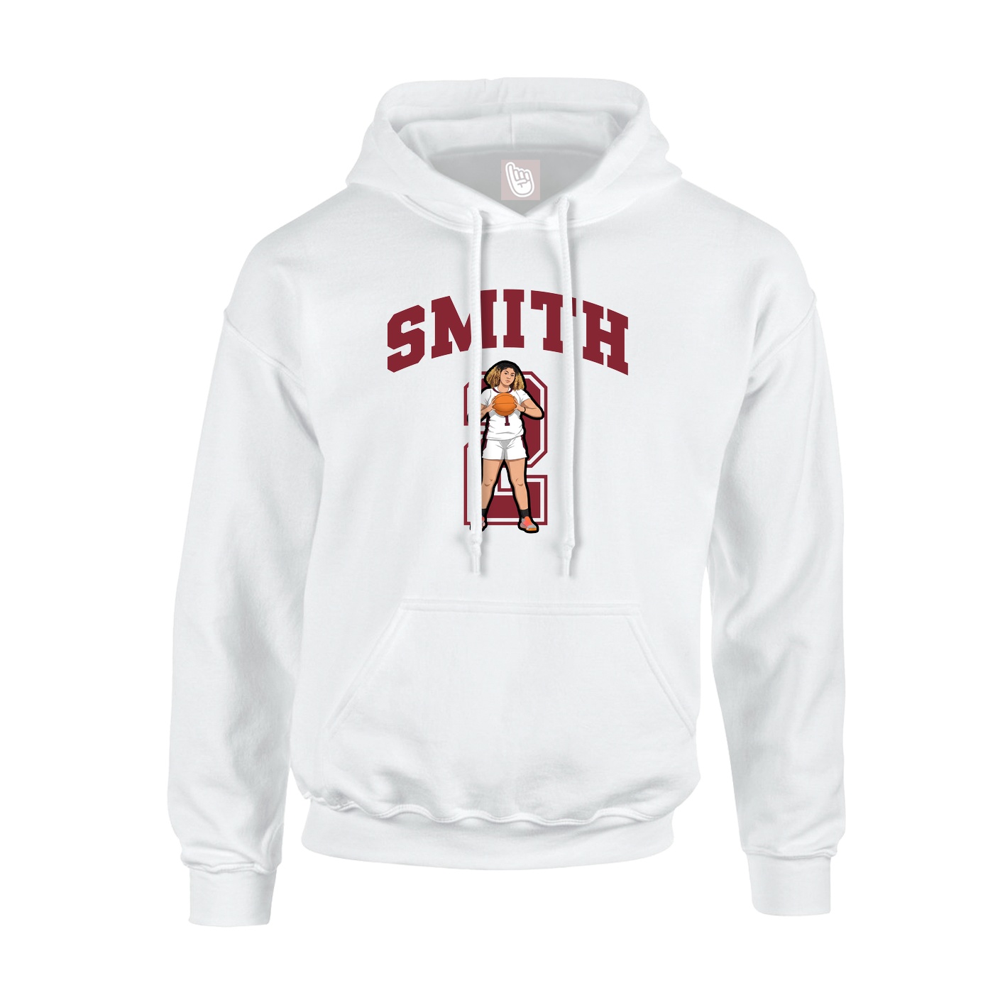 Hoodie — Number in White