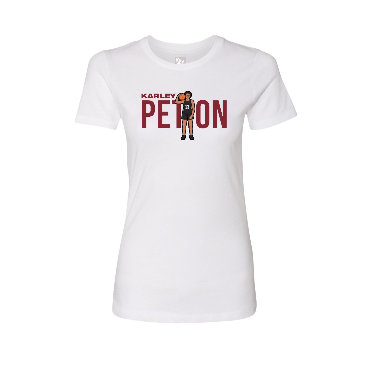 Fitted Women's Tee — Player Name in White